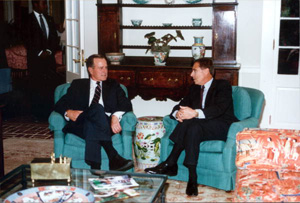 President George H.W. Bush visiting with Governor Martinez at the mansion: Tallahassee, Florida (1990)