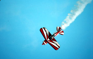 Aerobatic biplane performing at the 1st Annual Key West Air Show (1987)