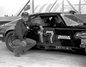 Bob Graham during work day as a pit crew member: Sebring, Florida (1978)