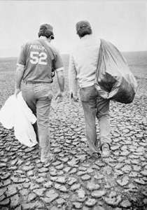 Governor Bob Graham and an aide collecting trash: Tallahassee, Florida (1979)