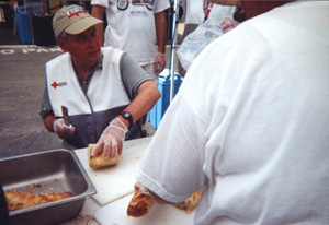 U.S. Senator Bob Graham working as a hurricane relief volunteer for the American Red Cross: Port Charlotte, Florida (2004)