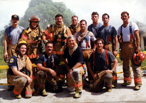 U.S. Senator Bob Graham during workday as fire volunteer at Fire Fighter's Incident Command Center (1998)