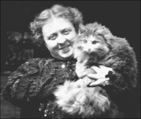 Esther Mayhall with cat