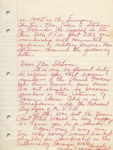 Roxcy Bolton's original handwritten draft of her testimony in support of the Equal Rights Amendment - page 2