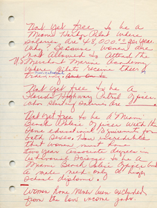 Roxcy Bolton's original handwritten draft of her testimony in support of the Equal Rights Amendment - page 3