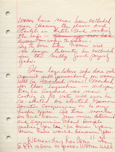 Roxcy Bolton's original handwritten draft of her testimony in support of the Equal Rights Amendment - page 4