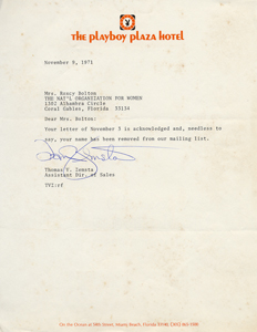 Response from Playboy Plaza Hotel (1971)