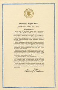 President Richard Nixon's Women's Rights Day Proclamation, 1972