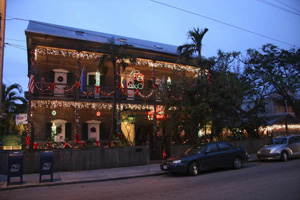 Cypress House at 601 Caroline Street decorated for Christmas: Key West, Florida (2005)