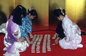 Card playing during Japanese New Year's celebration: Delray Beach, Florida (1988)