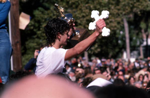 Winner of the epiphany cross retrieval contest with cross and trophy: Tarpon Springs, Florida (1985)