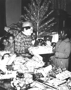 Annual childrens Christmas party at the Clara White Mission: Jacksonville, Florida (1963)