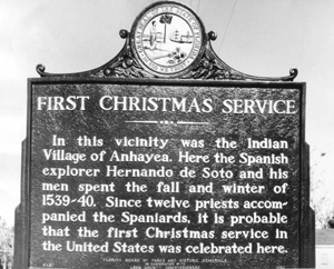 First Christmas service signboard at Lake Jackson: Leon County, Florida (19--)