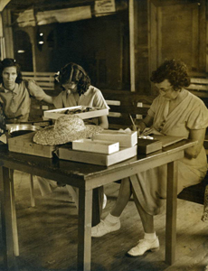 28. The women make hats and fish-scale flowers...