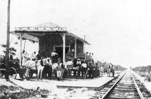 Farmers at railroad depot: Yamato, Florida (ca. 1911)