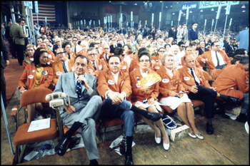 Governor Claude Kirk sitting with Florida delegates at the 1968 Republican National Convention: Miami Beach, Florida (August 1968)