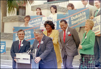 Supporters of Michael Dukakis on the steps of Florida's Historic Capitol: Tallahassee, Florida (1988)