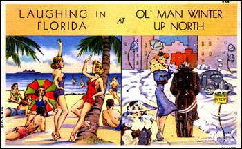Laughing in Florida at ol' man winter up North (1938)