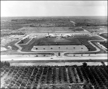 Aerial view of Kennedy Space Center: Cape Canaveral, Florida (1969)