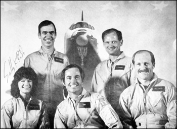 Crew members of the 7th space Shuttle orbital flight (1983)