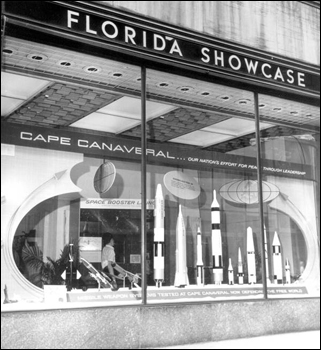 Window display of space exhibit (ca. 1960)