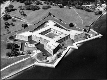 Aerial view of the Castillo de San Marcos National Monument: Saint Augustine, Florida (20th century)