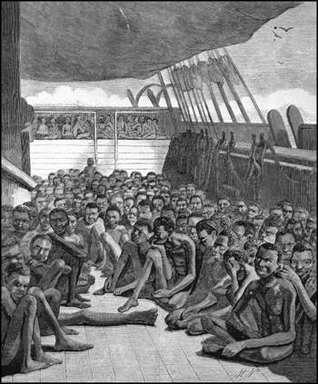 Slaves on the deck of the bark Wildfire brought into Key West (1860)