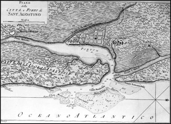 Italian map of Saint Augustine, Florida (1778)