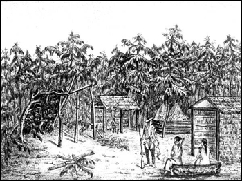 Creek Indian village on the Apalachicola River (1838 or 1839)