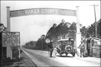 Tick inspection station at the Baker County line