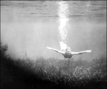 Girl swims under the water at Silver Springs: Ocala, Florida (19--)