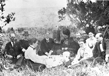 Clara Barton and Red Cross colleagues having a picnic: Tampa, Florida (1898)