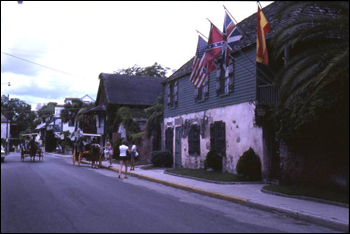 Street scene in front of the Oldest House: Saint Augustine, Florida (1982)