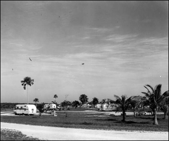 View of the Flamingo camping area at Everglades National Park: Everglades National Park, Florida (1960)