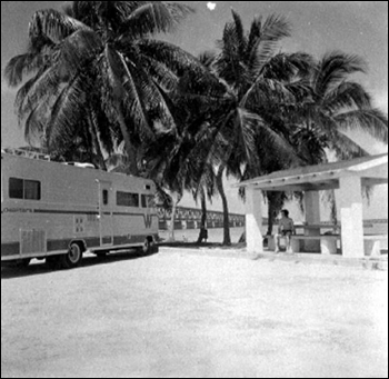 Campers at unidentified Florida Key's campground: Monroe County, Florida (1972)