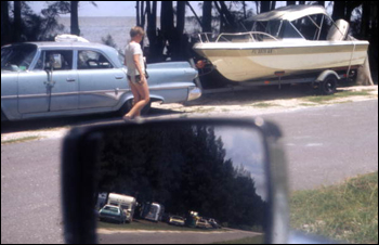 IView showing visitors with their boat trailer at the Pahokee State Park: Palm Beach County, Florida (June 1974)