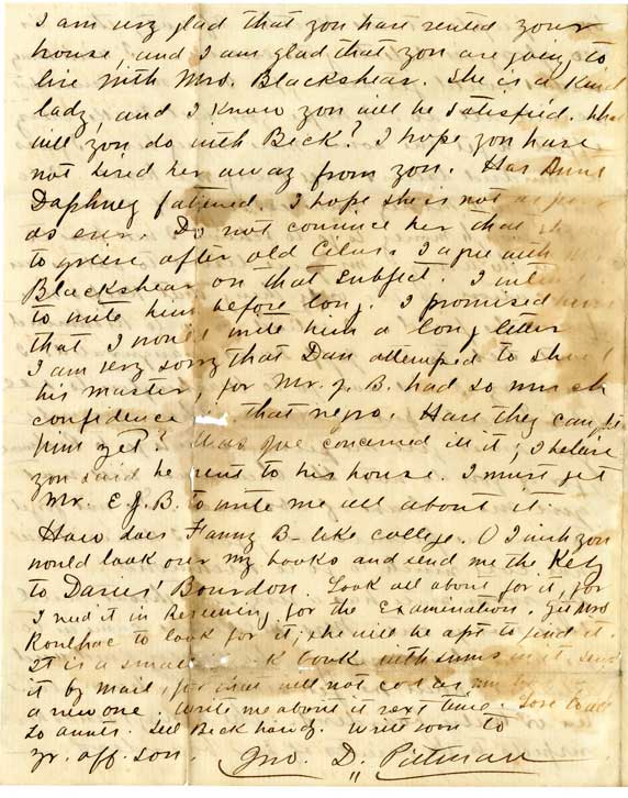 Letter of December 4, 1861, from J. D. Pittman to Dear Mother