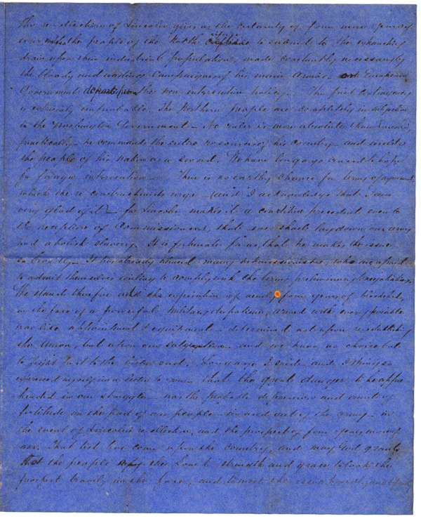 Letter, November 17, 1864, T. W. Brevard, 