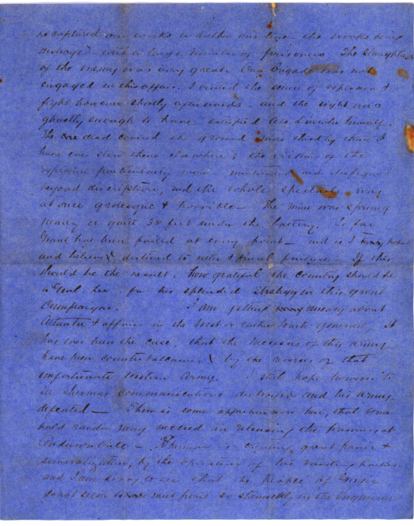 Letter, August 2, 1864, T. W. Brevard, 