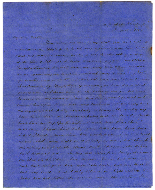 Letter, August 2, 1864, T. W. Brevard, 