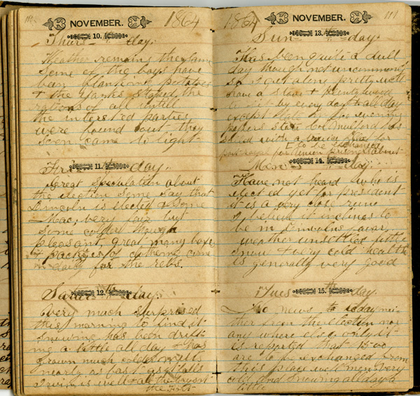 Wilber Wightman Gramling Diary, 1864-1865