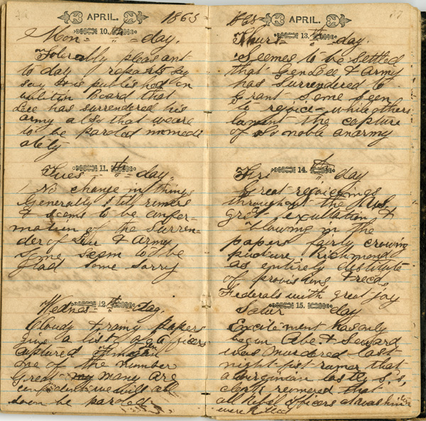 Wilber Wightman Gramling Diary, 1864-1865