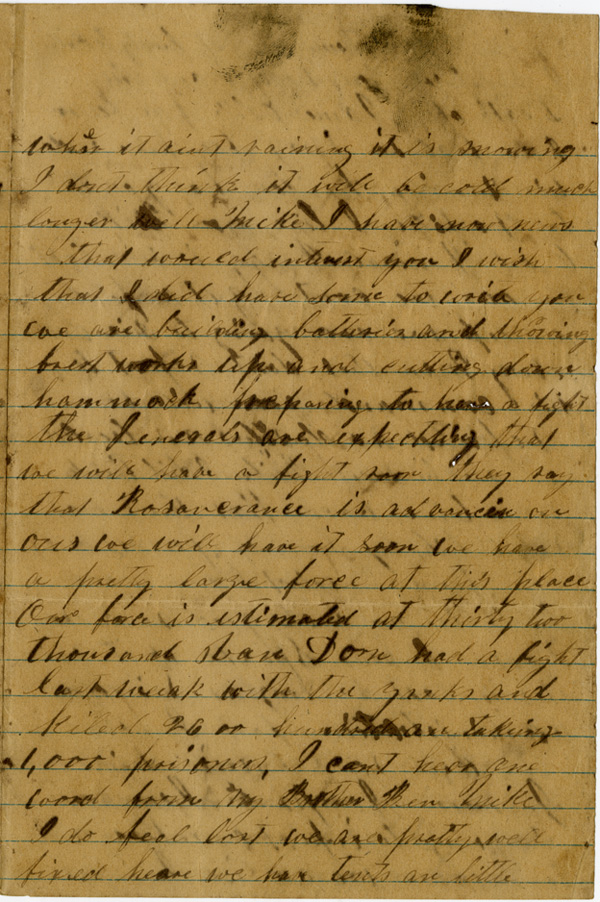 Francis R. Nicks Letter, 1863