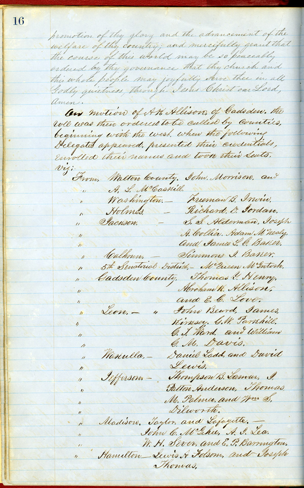 Florida Convention of the People, Minutes, 1861-1862.