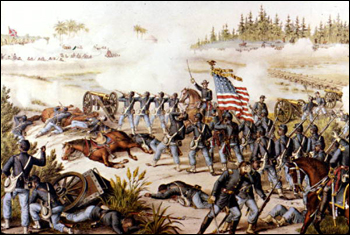 Painting of the Battle at Olustee: Olustee Battlefield, Florida