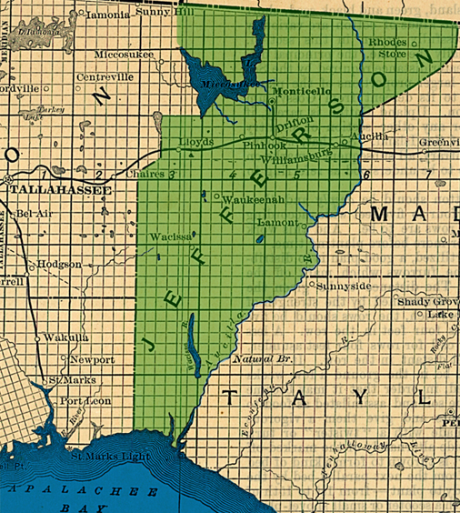 Map of Jefferson County Florida, 1888