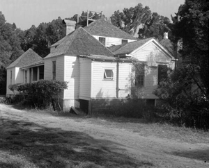 Main house under restoration by the Florida Park Service at Kingsley Plantation State Park: Jacksonville, Florida (1956)