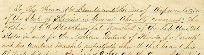 Petition of E. E. Blackburn and Others, November 23, 1861