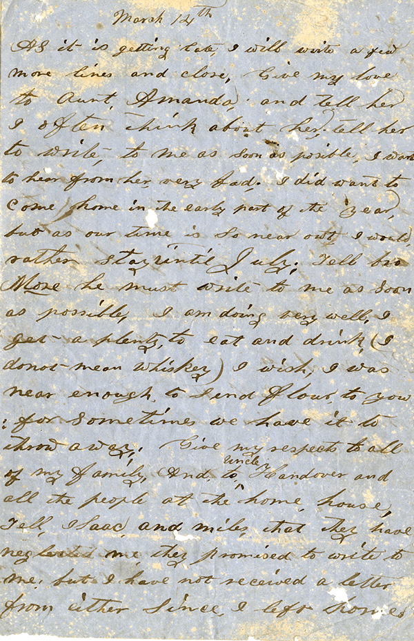 Edmond Powell to My Dear Mother, March 14, 1862
