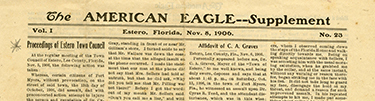 Recounting of the Ft. Myers brawl in the Unity’s newspaper, The American Eagle